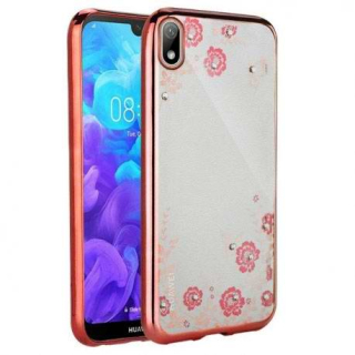 Gelové růžové pouzdro FRAME FLORA na HUAWEI Y5 (2019) / Honor 8S