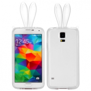 Gelové čiré BUMPER pouzdro s králičíma ouškama na SAMSUNG i9600 G900 G903 Galaxy S5 / S5 Neo
