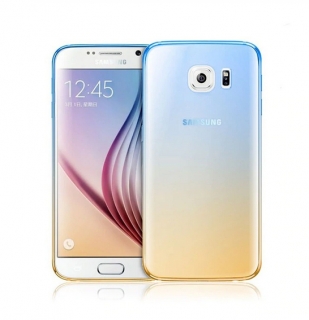 Ultratenké gelové modro žluté pouzdro na SAMSUNG G9200 Galaxy S6