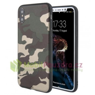 Ultratenké gelové zelené CAMO pouzdro na APPLE iPhone X