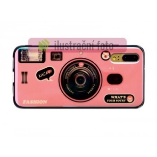Gelové pouzdro na HUAWEI P20 - vzor PINK RETRO CAMERA