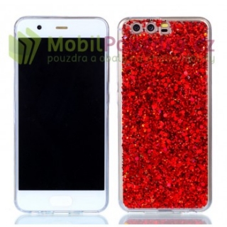 Gelové třpytivé červené BIG GLITTER pouzdro na HUAWEI P10