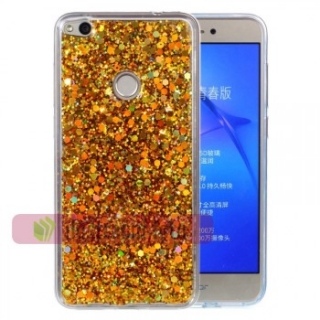 Gelové třpytivé zlaté BIG GLITTER pouzdro na HUAWEI P10
