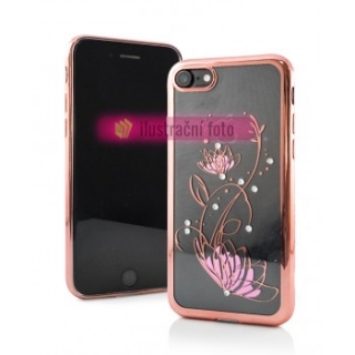 Gelové růžové pouzdro PINK FLORA na HUAWEI P30