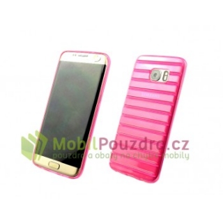 Gelové růžové pouzdro STRIPES na SAMSUNG G935 Galaxy S7 Edge