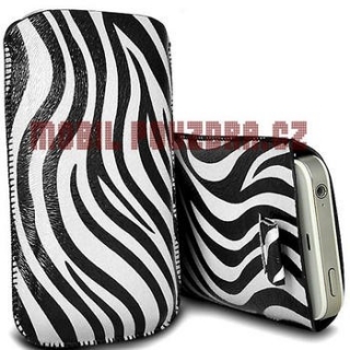 Univerzální bílá zebra kapsička na mobil - velikost XL